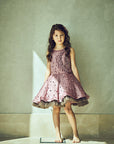Hand Embroidered Fabric Balls Flower Organza Dress - Swati Golyan