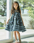 Hand Embroidered Peonies Frilled Wedding Dress - Swati Golyan