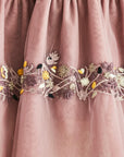 Hand Embroidered Thread Flowers and Birds Tiered Dress - Swati Golyan