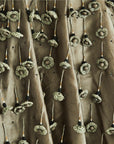 Tasseled Brown Silk Organza Dress - Swati Golyan