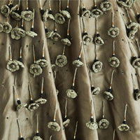 Tasseled Brown Silk Organza Dress