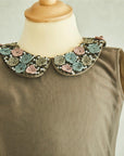 Hand Embroidered Crochet Flowers Drop-Down Waist Dress - Swati Golyan