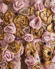 3D Organza and Metallic Roses Halter Neck Dress - Swati Golyan