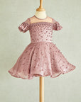 Hand Embroidered Fabric Balls Organza Dress - Swati Golyan