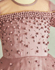 Hand Embroidered Fabric Balls Organza Dress - Swati Golyan
