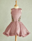 Hand Embroidered Flowers Reverse Pocket Organza Dress - Swati Golyan