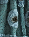 Hand Embroidered Peonies Frilled Wedding Dress - Swati Golyan