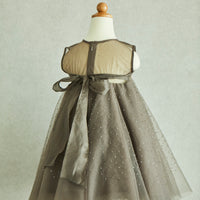 Hand Embroidered with Silk Organza Back Bow-tie Dress