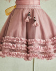 Hand Embroidered Cape and Frilled Skirt Set - Swati Golyan