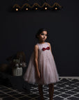 Pearl and Sequins Hand Embroidered Box Pleated Dress - Swati Golyan