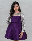 Purple Quilted Full Circle Dress with Hand-Embroidered Bolero – Perfect for Special Occasions