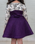 Purple Quilted Full Circle Dress with Hand-Embroidered Bolero – Perfect for Special Occasions