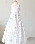 Hand Embroidered Silk Organza Full Length Dress