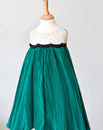 Scalloped Bodice With Pleated Panel Skirt