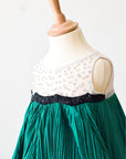 Scalloped Bodice With Pleated Panel Skirt