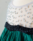 Scalloped Bodice With Pleated Panel Skirt