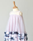 Tie Dyed Silk Chiffon Frills Dress