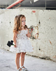 White Tasseled Frill Dress