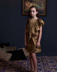 Side Sash Gold Dress