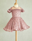 Hand Embroidered Fabric Balls Organza Dress