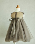 Hand Embroidered with Silk Organza Back Bow-tie Dress